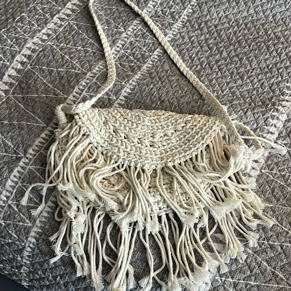 Macrame white purse